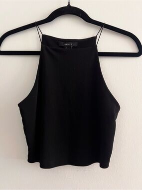 Forever 21 Black High-Neck Cropped Camisole